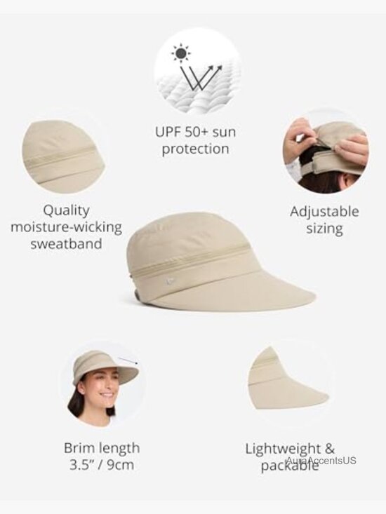 UPF 50+ Sun Visor Hat 2-in-1 Convertible Adjustable Lightweight Packable main image 4